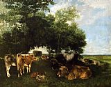 Gustave Courbet Wall Art - The Rest During the Harvest Season